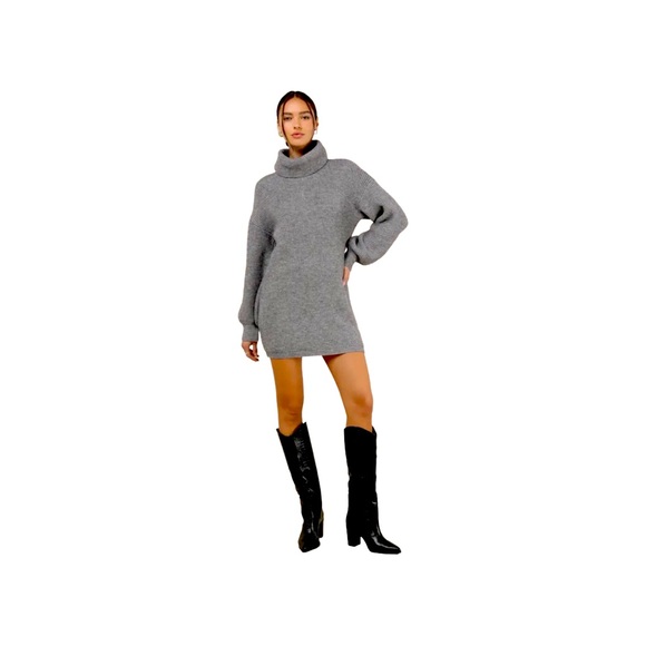 Casual Coziness Grey Waffle Knit Cowl Neck
Sweater Dress M NWT - Picture 1 of 7